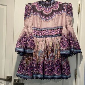 Zimmerman Linen Mini Dress: purple